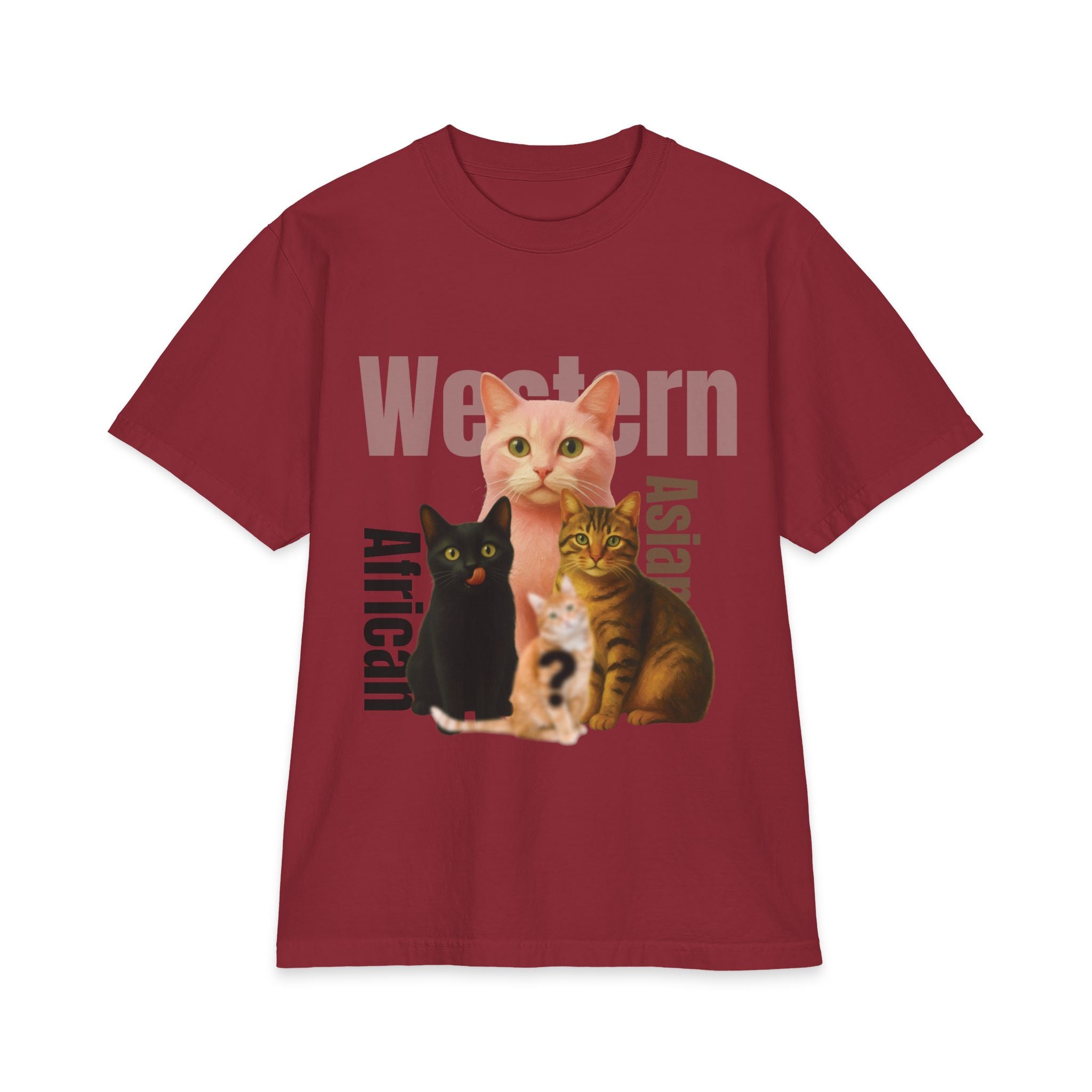 Pussycat Breed Graphic T-Shirt — Western, African, Asian Cats Design