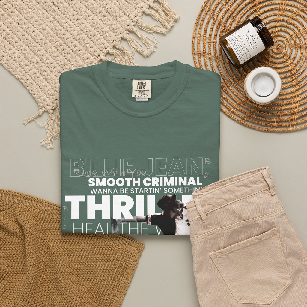 Michael Jackson Tribute T-Shirt — Thriller, Smooth Criminal & Beat It Lyrics Design
