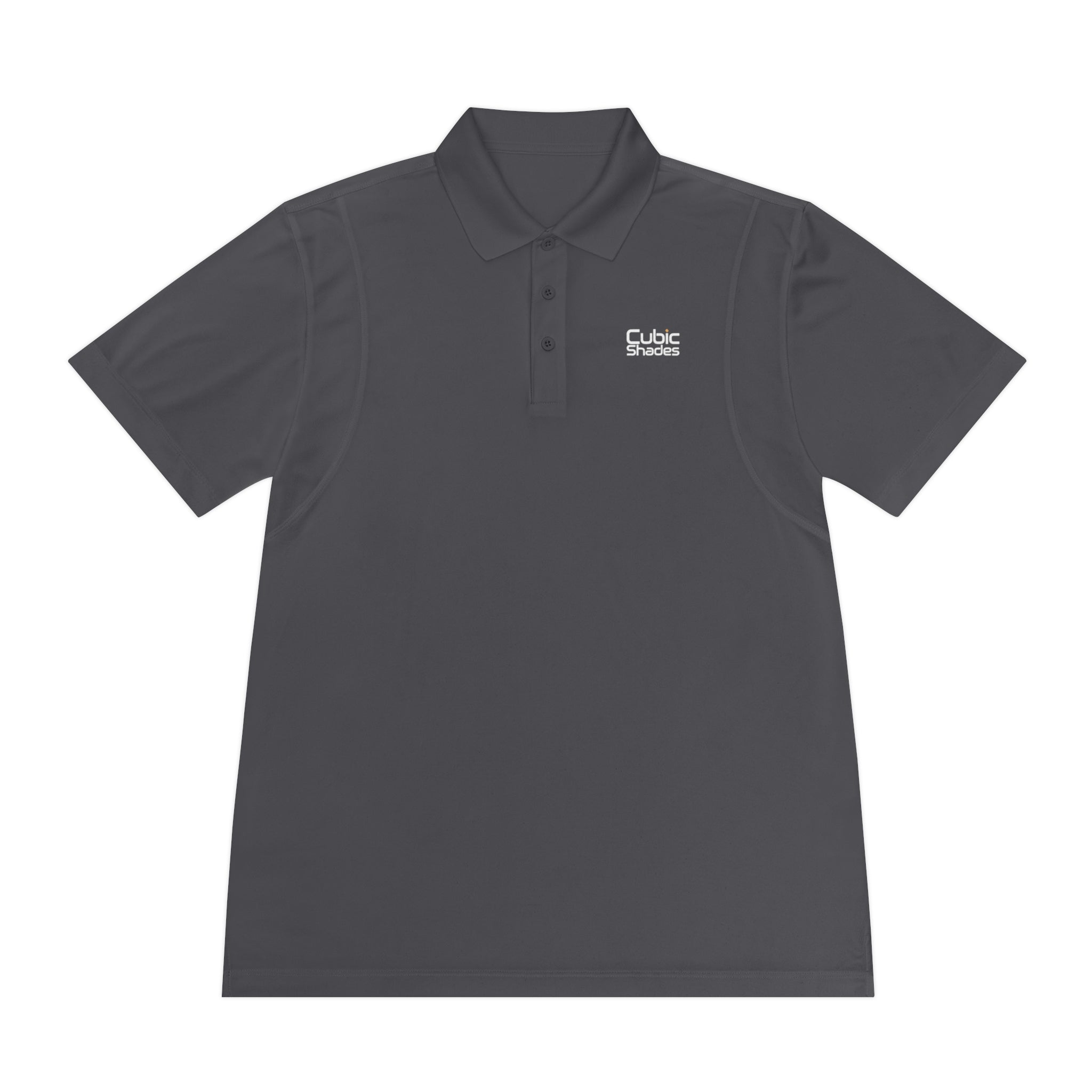 Cubic Shades Yellow Wordmark Polo — Men's Black Sport Polo