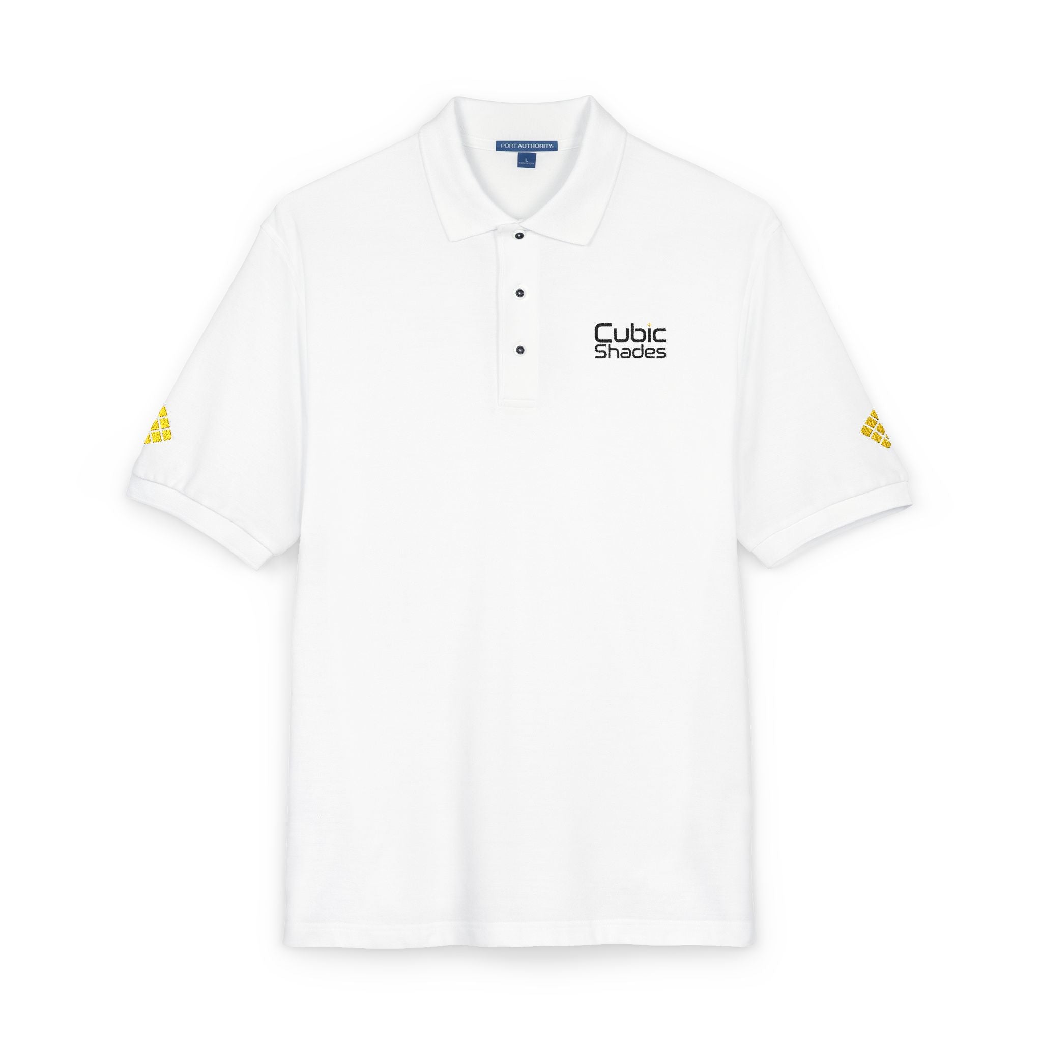 Cubic Shades Embroidered Polo — Sand Khaki Oversized Streetwear