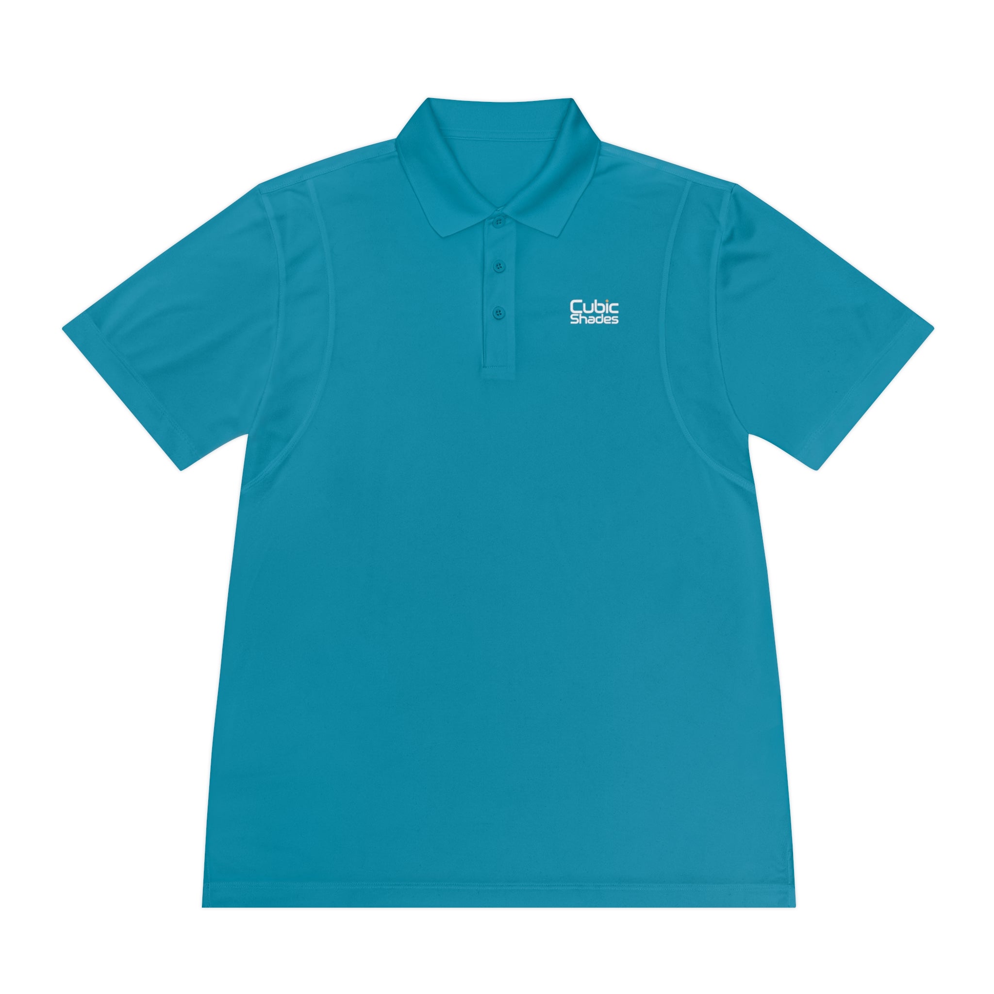 Cubic Shades Yellow Wordmark Polo — Men's Black Sport Polo