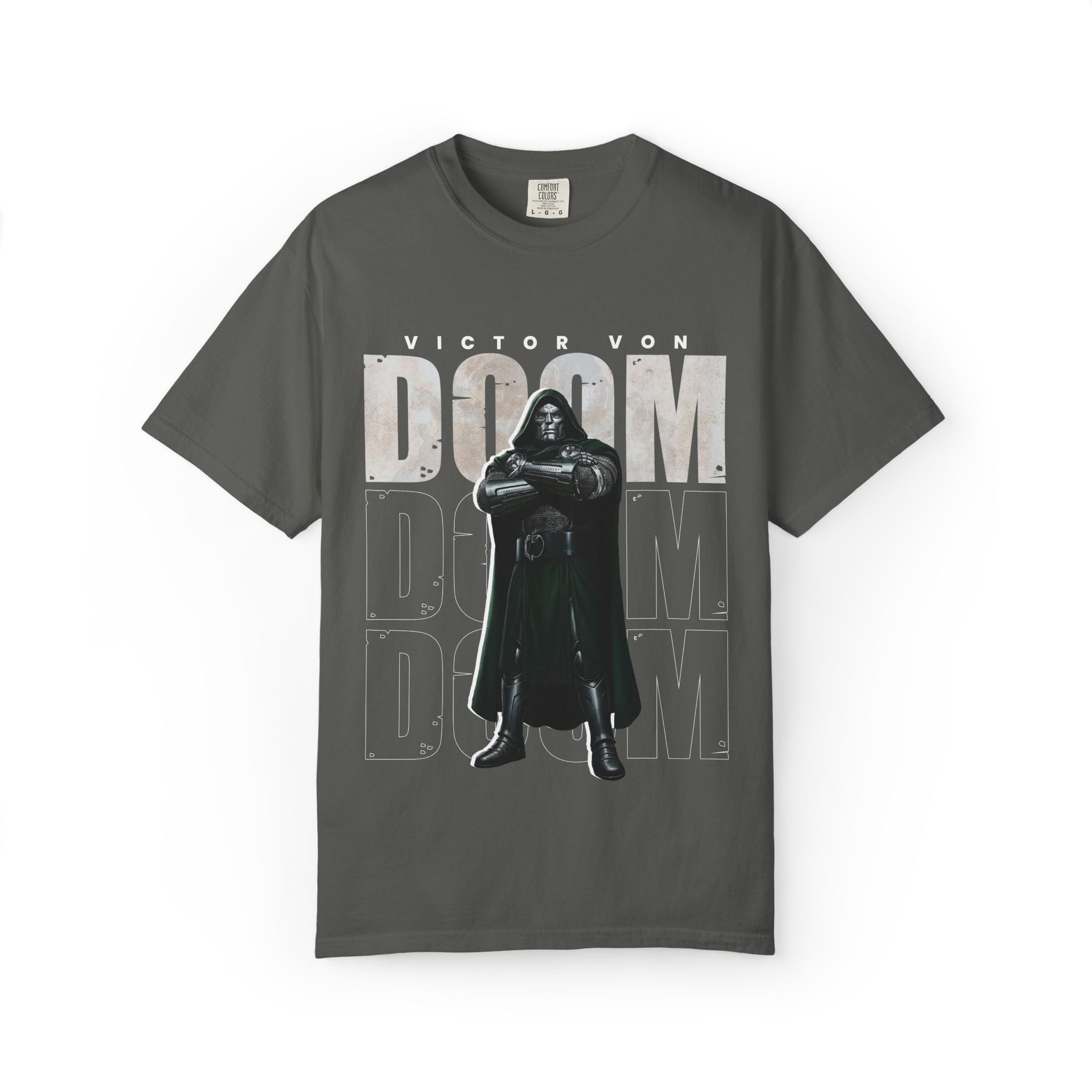 DOOM Victor Von Doom Graphic T-Shirt — Olive Armored Villain Comic Tee