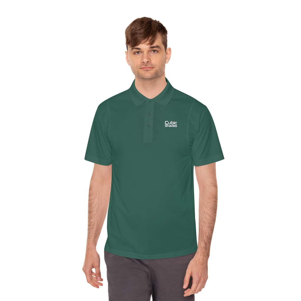 Cubic Shades Yellow Wordmark Polo — Men's Black Sport Polo