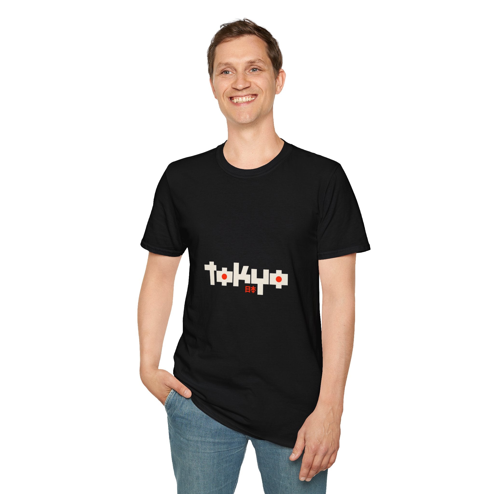 Tokyo Pixel Tee — "TOKYO" with Hinomaru O Dots & 日本 Kanji
