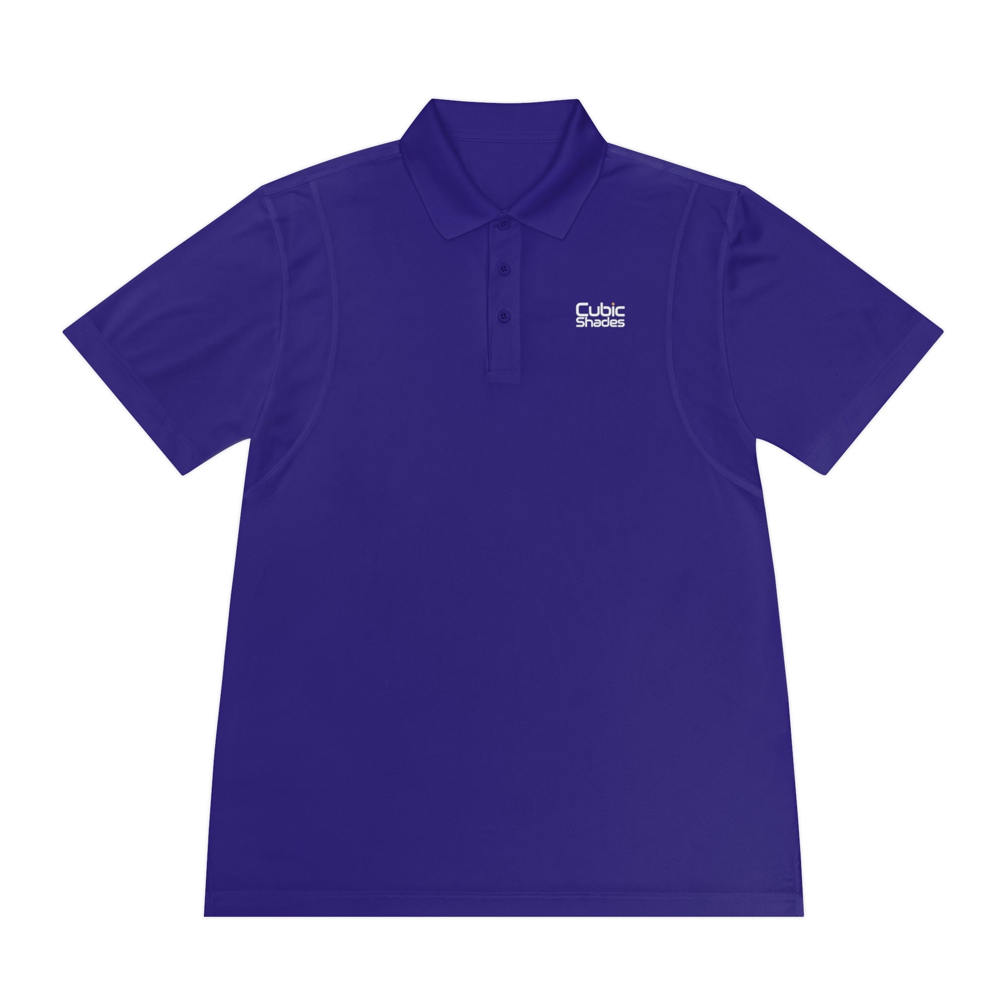 Cubic Shades Yellow Wordmark Polo — Men's Black Sport Polo