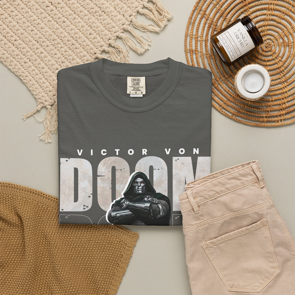 DOOM Victor Von Doom Graphic T-Shirt — Olive Armored Villain Comic Tee