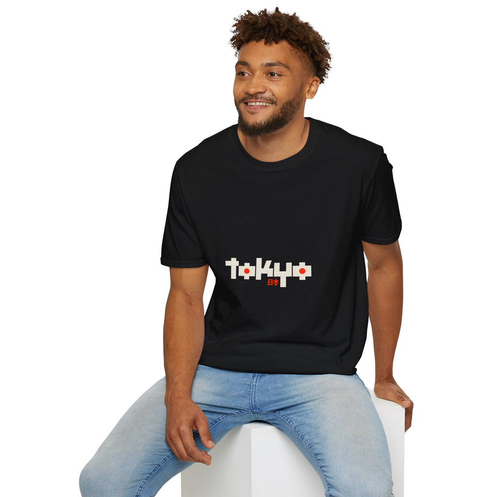 Tokyo Pixel Tee — "TOKYO" with Hinomaru O Dots & 日本 Kanji