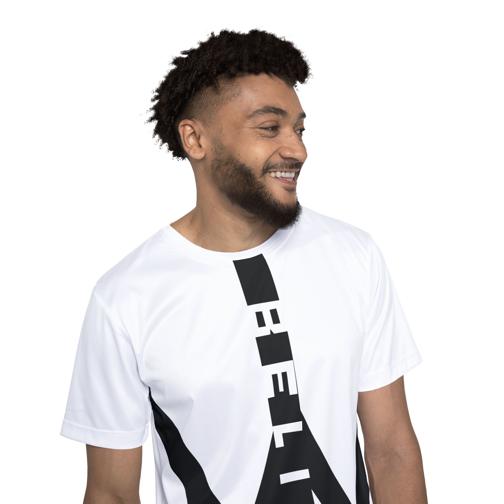 BELIEVER Oversized Tee — Bold Vertical Typography with Diagonal X Graphic