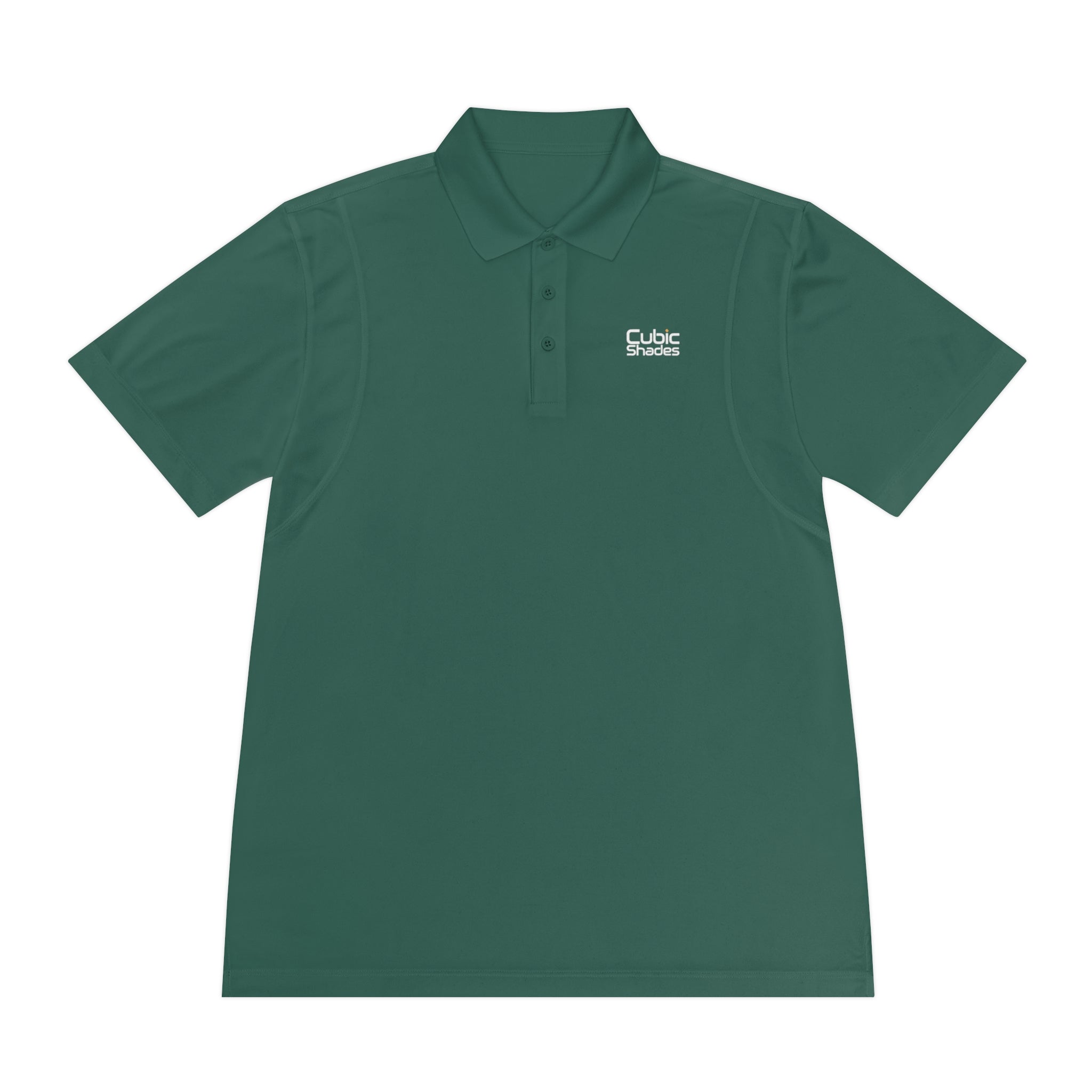 Cubic Shades Yellow Wordmark Polo — Men's Black Sport Polo