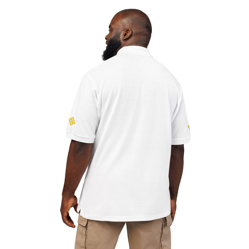 Cubic Shades Embroidered Polo — Sand Khaki Oversized Streetwear