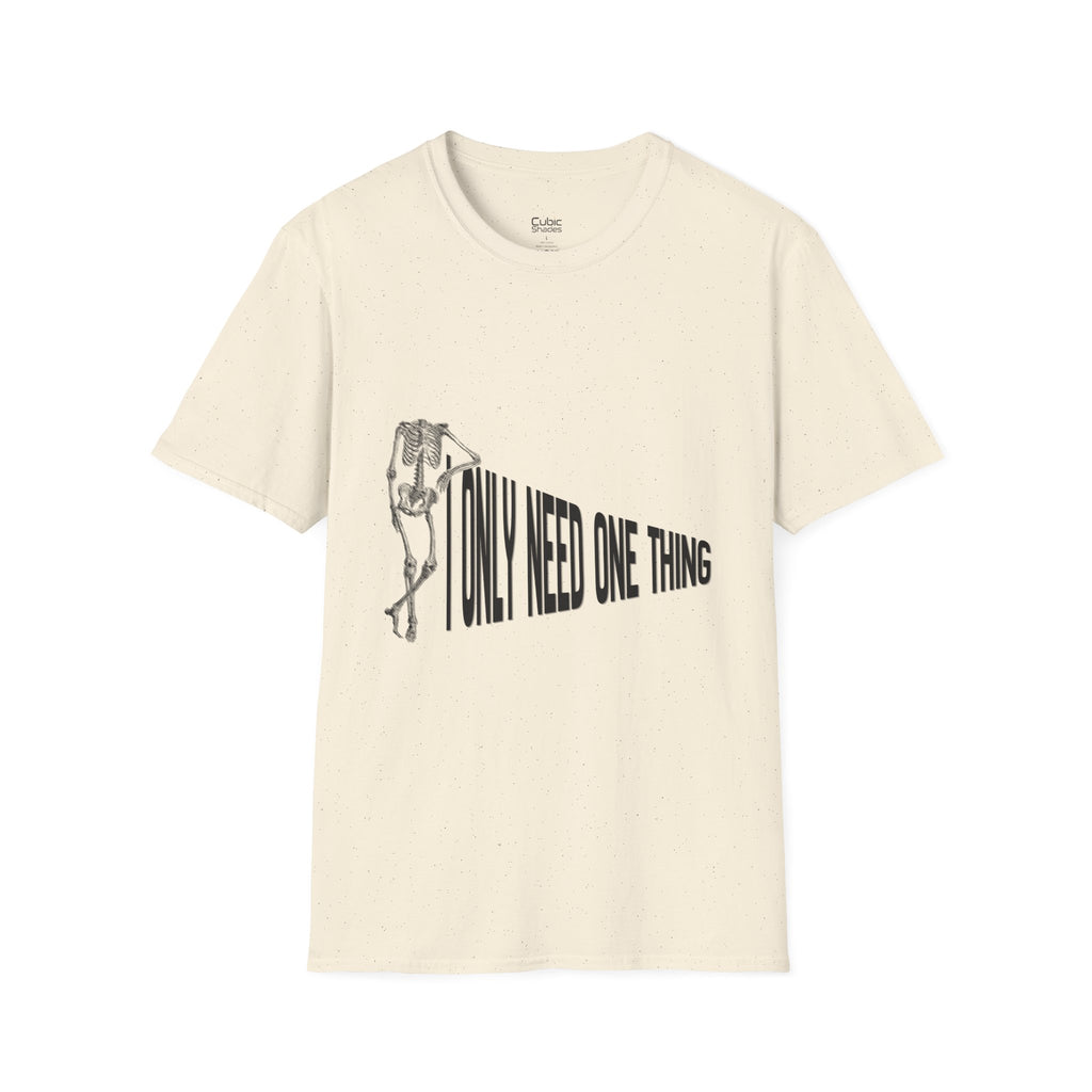 Skeleton Sports Tee — "I Only Need One Thing" Football & Soccer Graphic Shirt