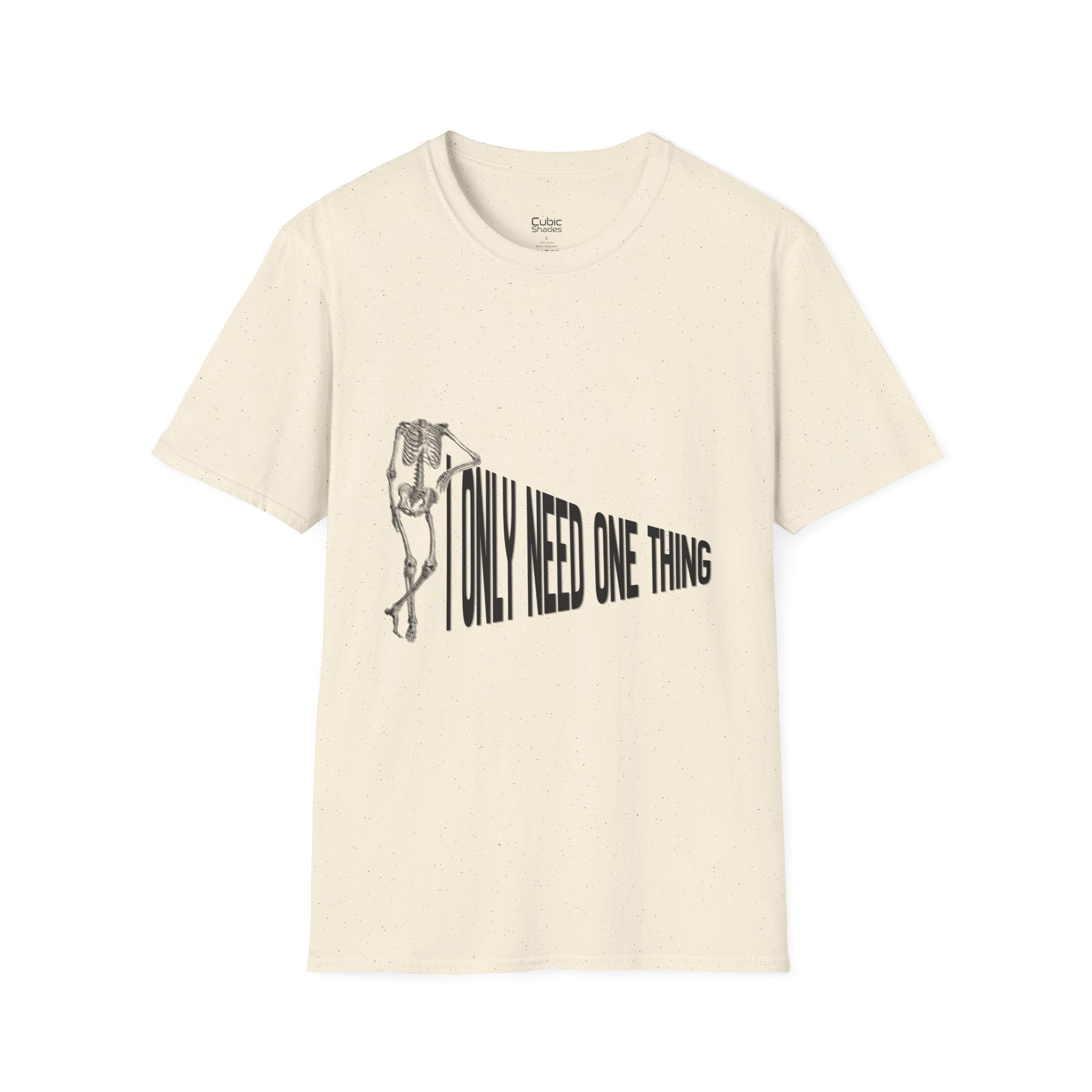 Skeleton Sports Tee — "I Only Need One Thing" Football & Soccer Graphic Shirt