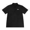 Cubic Shades Yellow Wordmark Polo — Men's Black Sport Polo