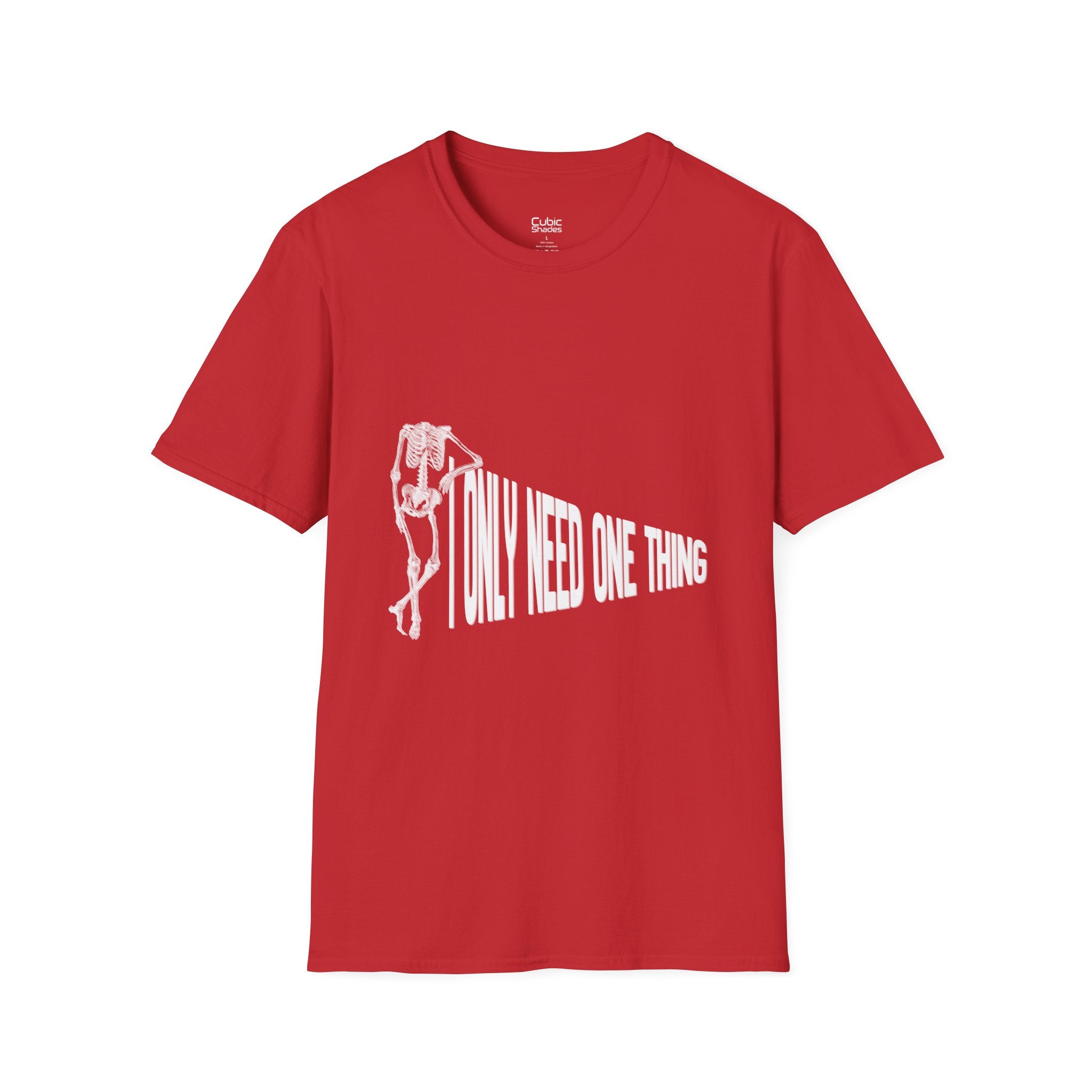 Skeleton Sports Tee — "I Only Need One Thing" Football & Soccer Graphic Shirt