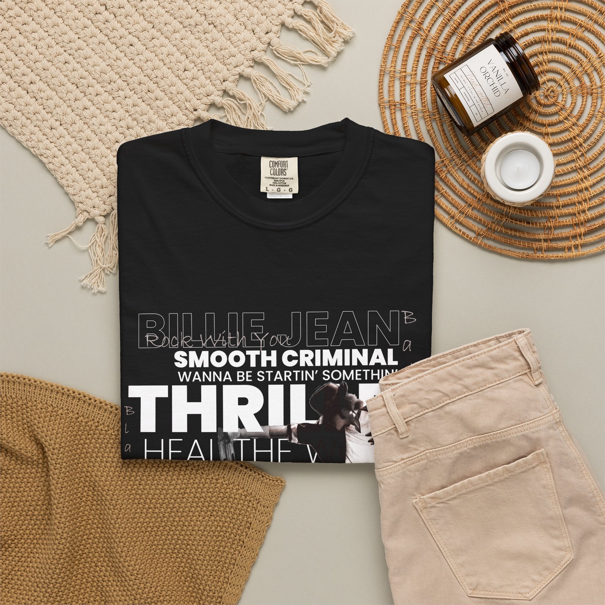 Michael Jackson Tribute T-Shirt — Thriller, Smooth Criminal & Beat It Lyrics Design