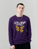 Dripping Yellow Butterfly Long Sleeve T-Shirt | Grunge Metal Logo