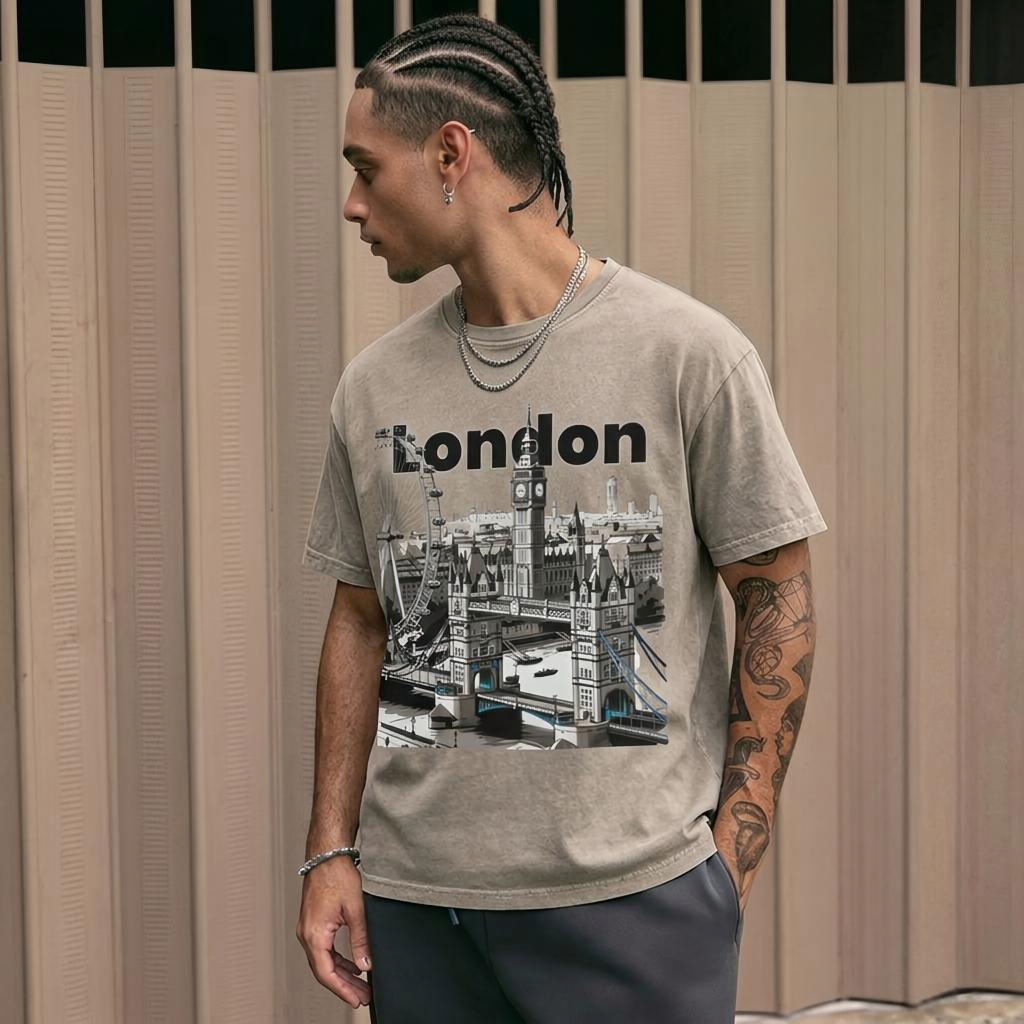 London skyline graphic Tee | Tower Bridge print, vintage cityscape