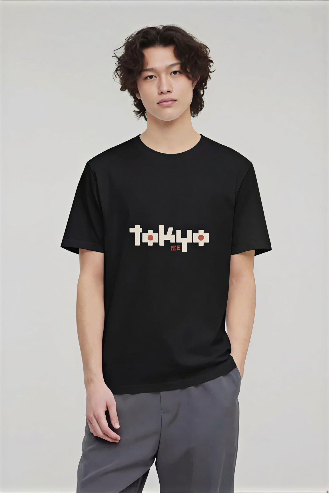 Tokyo Pixel Tee — "TOKYO" with Hinomaru O Dots & 日本 Kanji