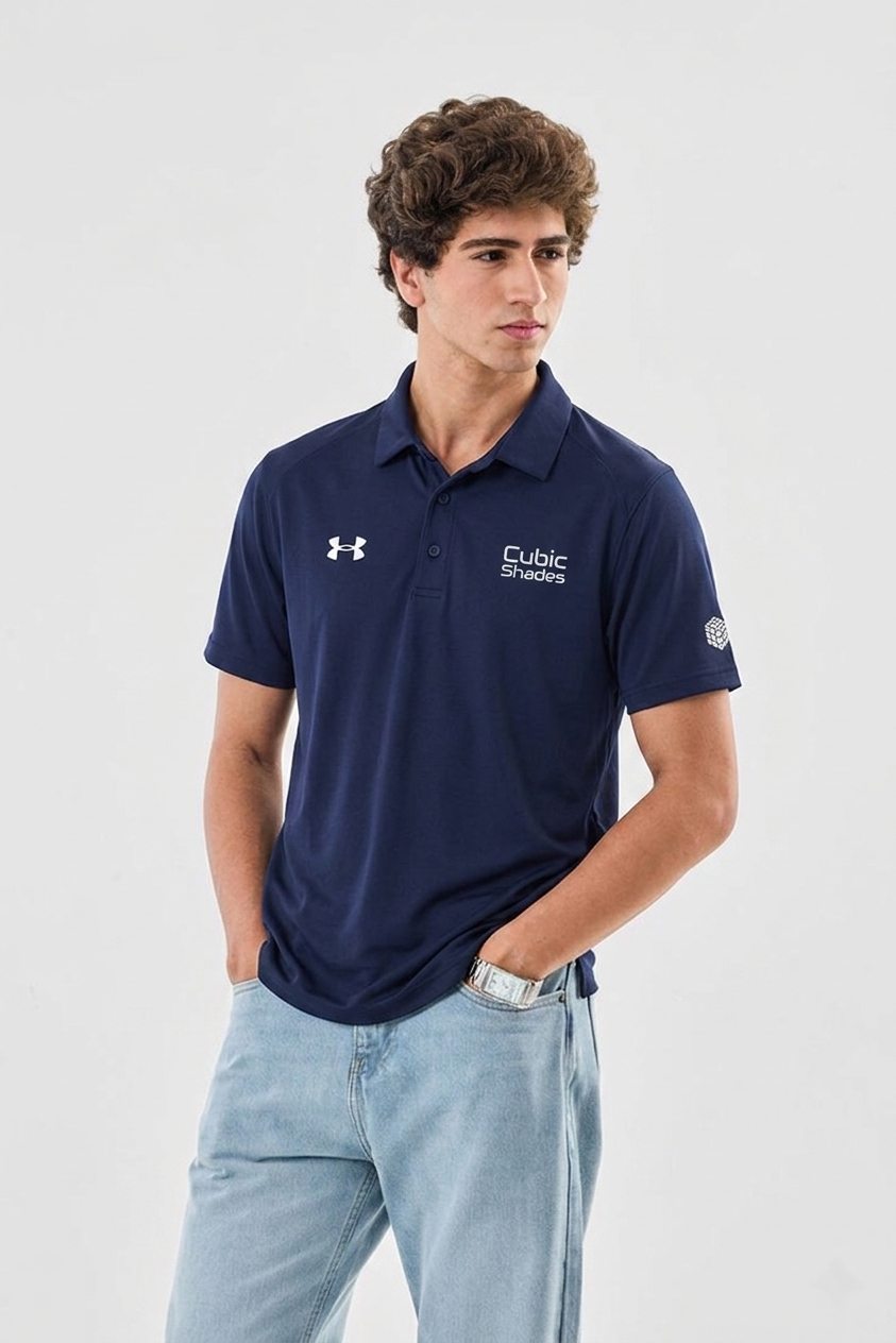 Men's Embroidered Performance Polo — Black Under Armour with Logo