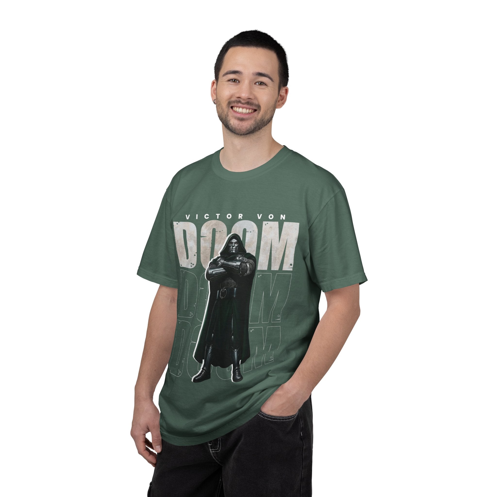 DOOM Victor Von Doom Graphic T-Shirt — Olive Armored Villain Comic Tee
