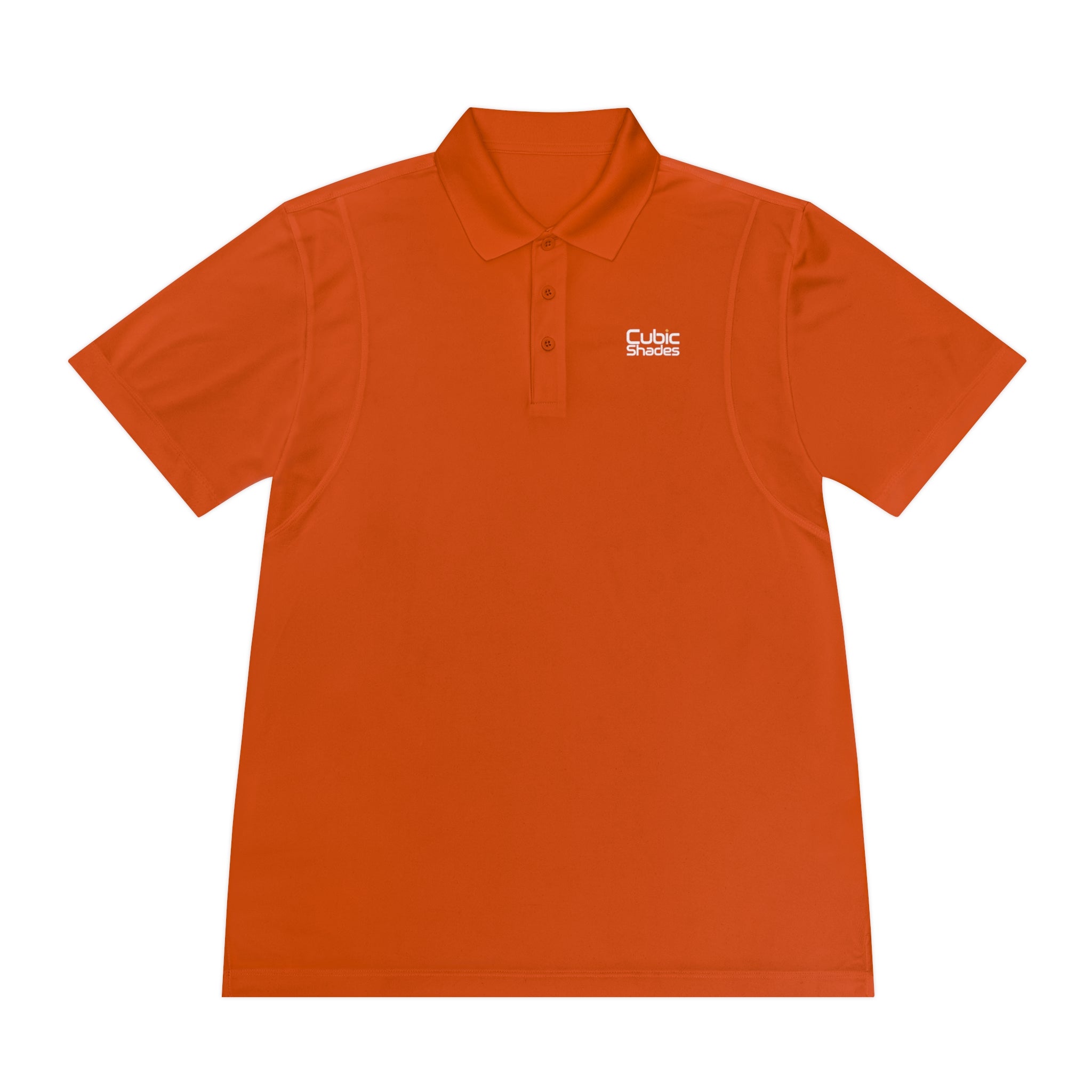 Cubic Shades Yellow Wordmark Polo — Men's Black Sport Polo