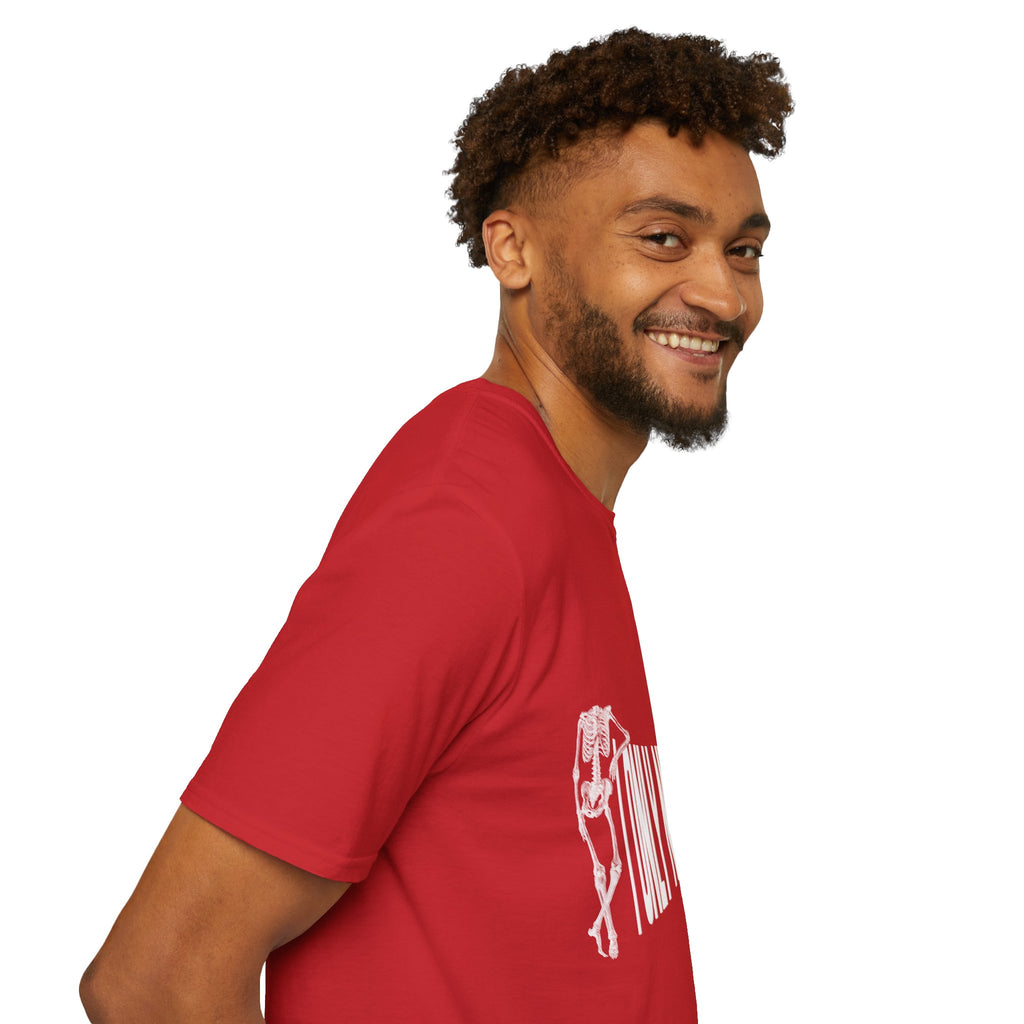 Skeleton Sports Tee — "I Only Need One Thing" Football & Soccer Graphic Shirt