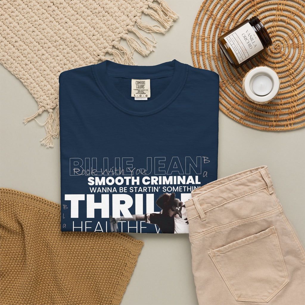 Michael Jackson Tribute T-Shirt — Thriller, Smooth Criminal & Beat It Lyrics Design