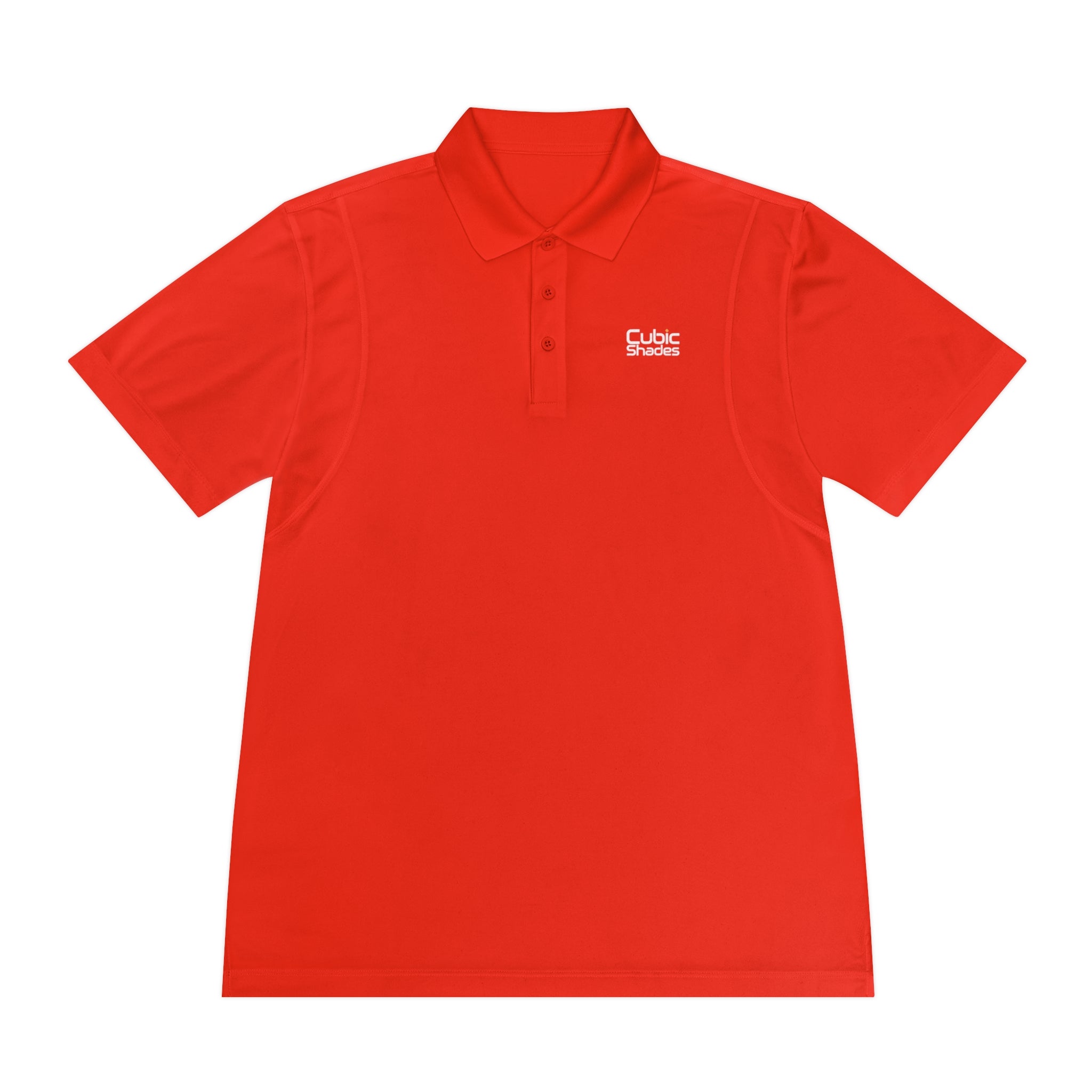 Cubic Shades Yellow Wordmark Polo — Men's Black Sport Polo