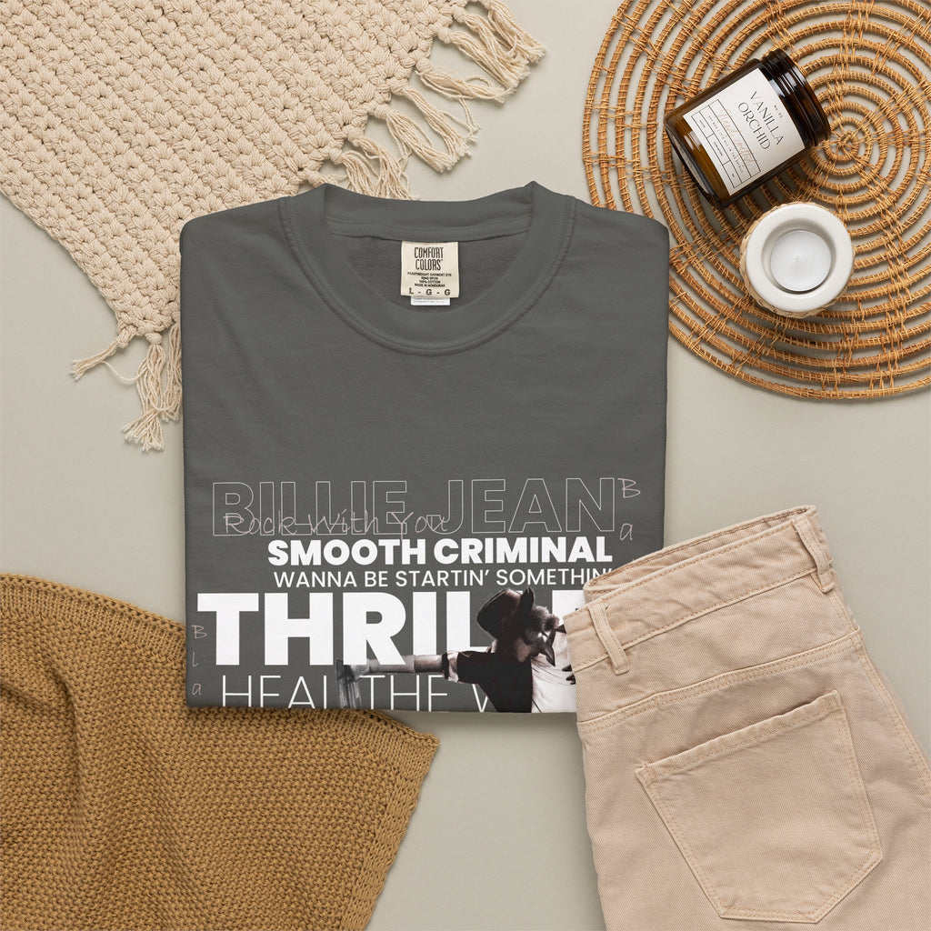 Michael Jackson Tribute T-Shirt — Thriller, Smooth Criminal & Beat It Lyrics Design
