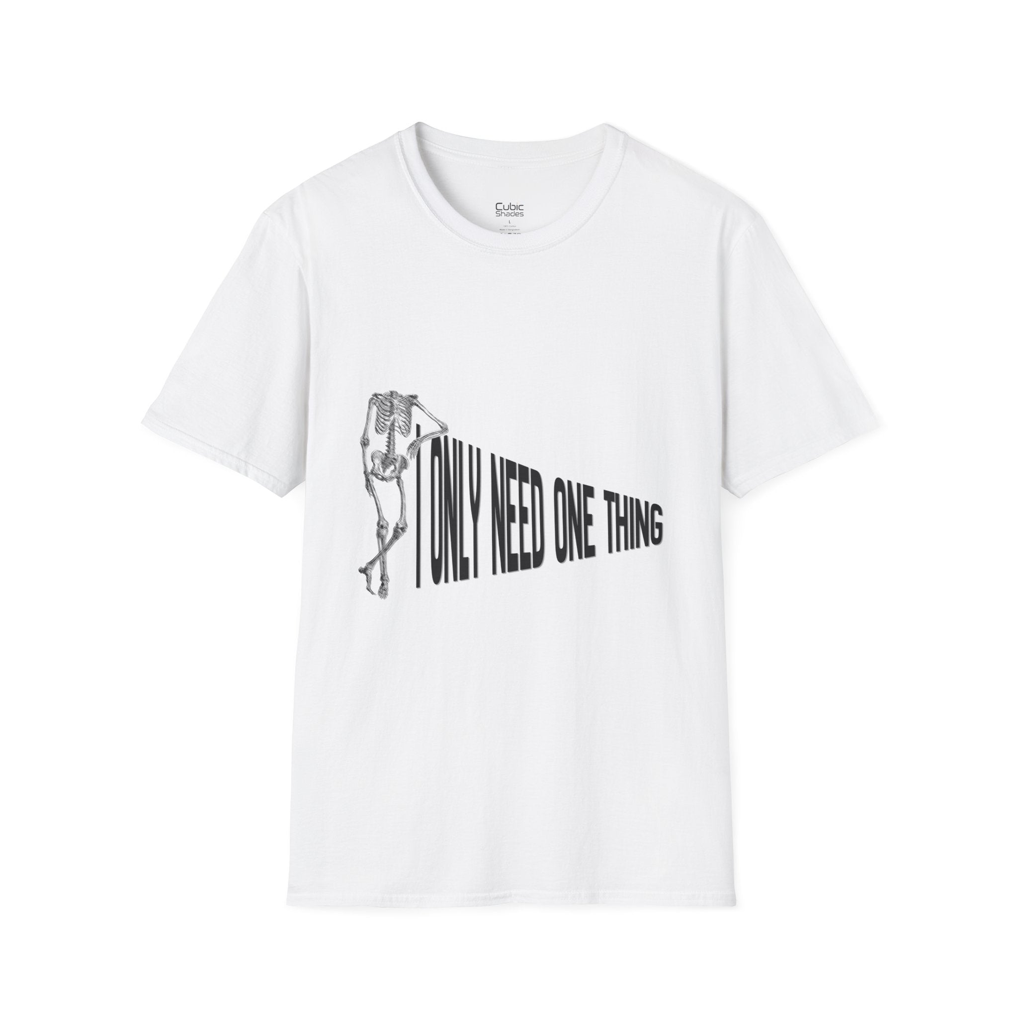 Skeleton Sports Tee — "I Only Need One Thing" Football & Soccer Graphic Shirt