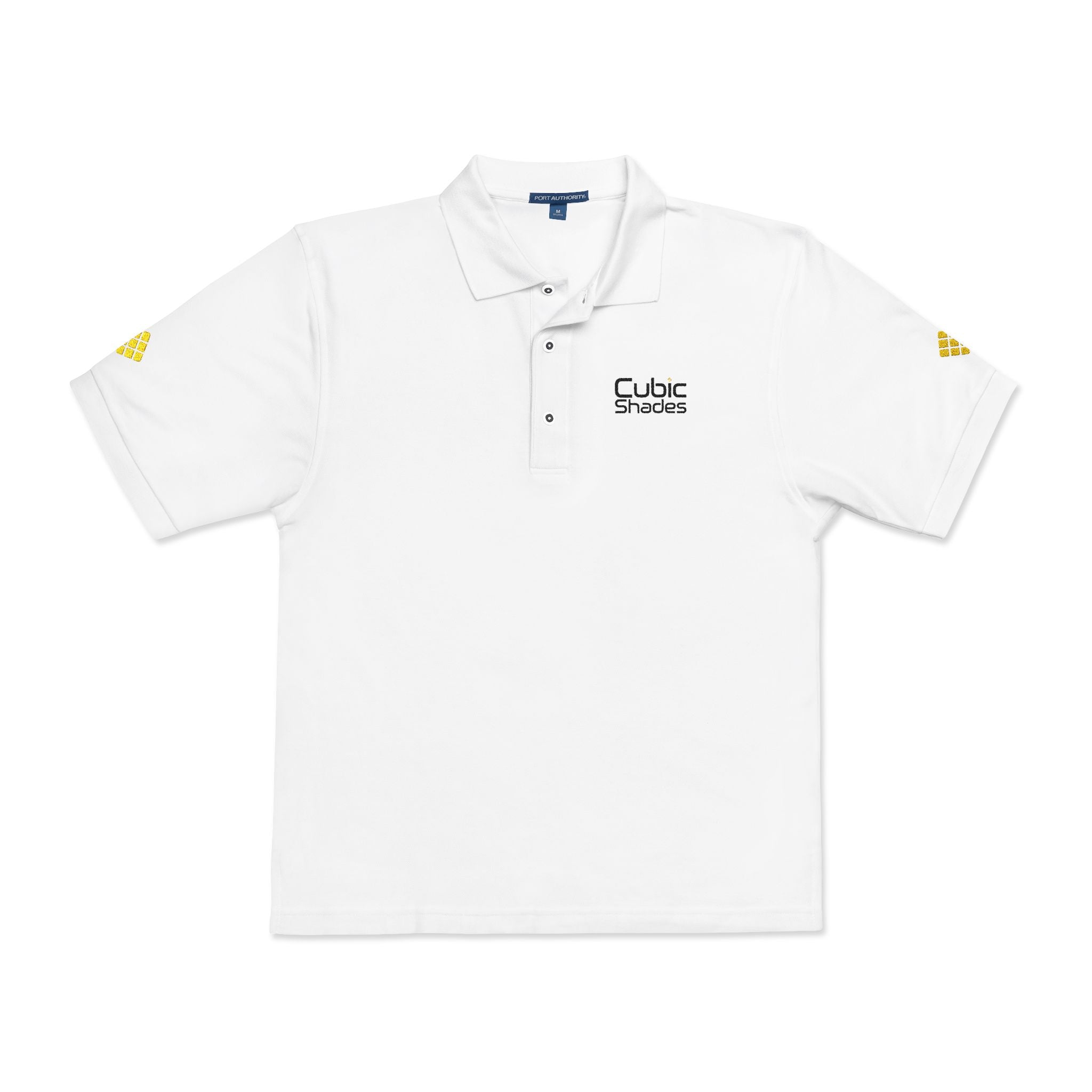Cubic Shades Embroidered Polo — Sand Khaki Oversized Streetwear