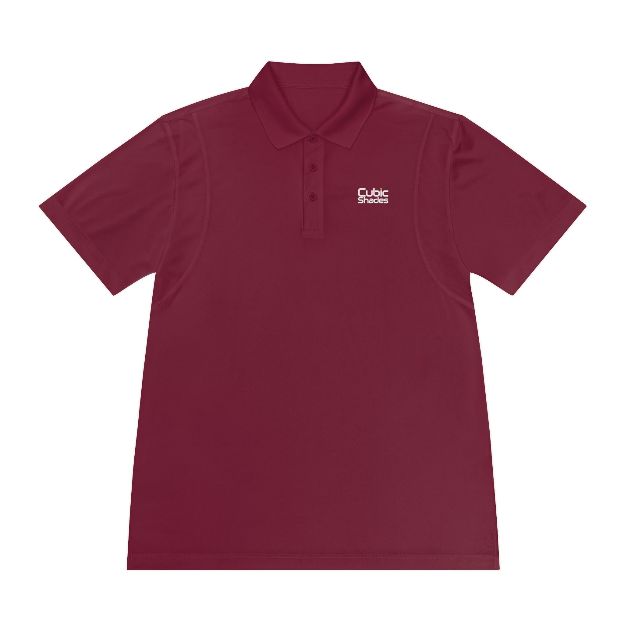 Cubic Shades Yellow Wordmark Polo — Men's Black Sport Polo