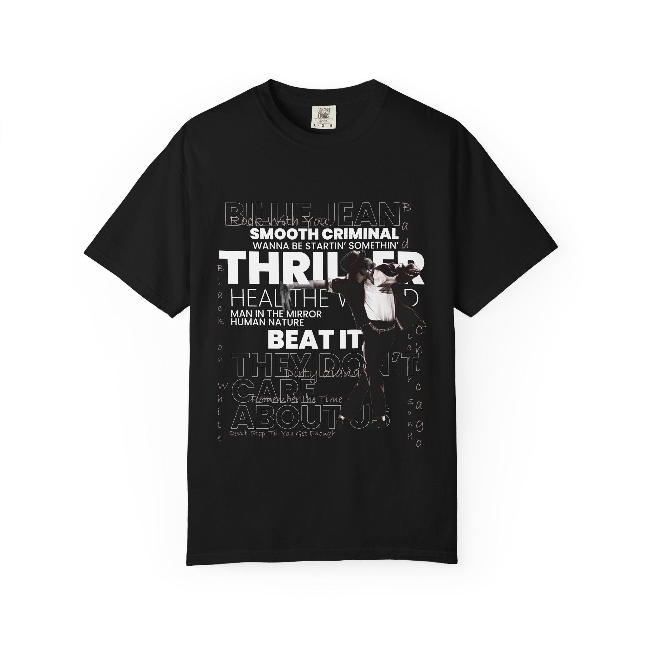Michael Jackson Tribute T-Shirt — Thriller, Smooth Criminal & Beat It Lyrics Design