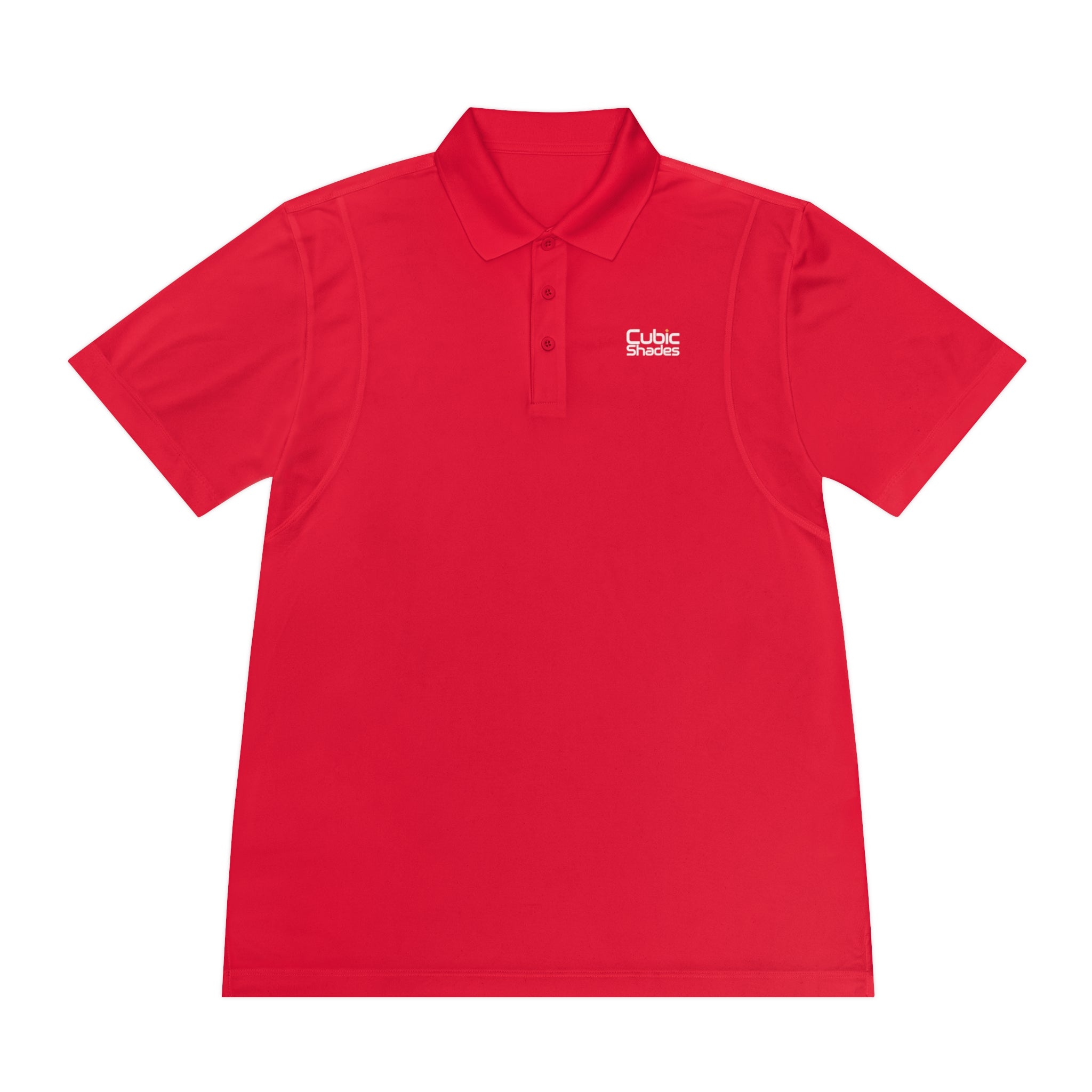 Cubic Shades Yellow Wordmark Polo — Men's Black Sport Polo