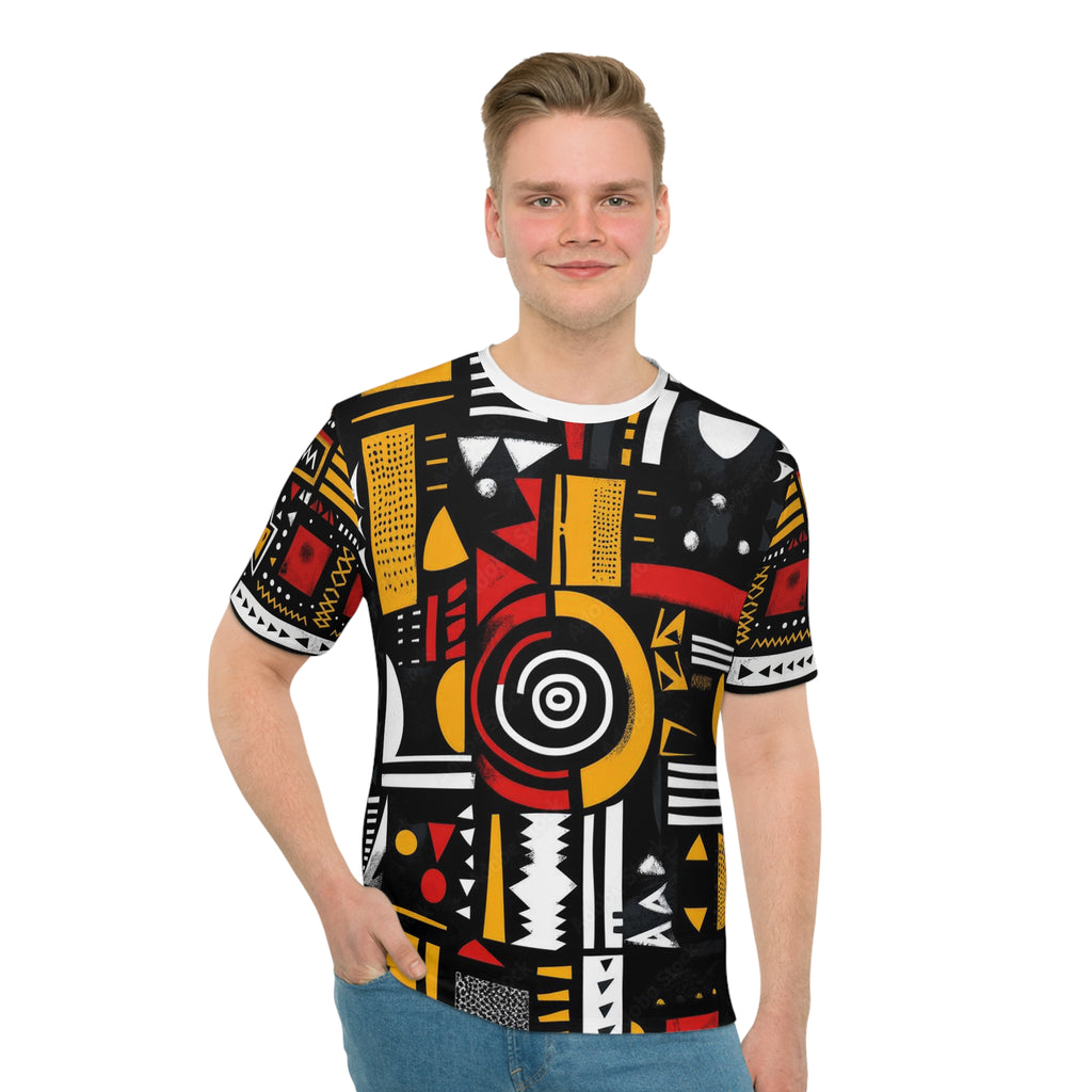 African Tribal Mudcloth Geometric All-Over Print T-Shirt