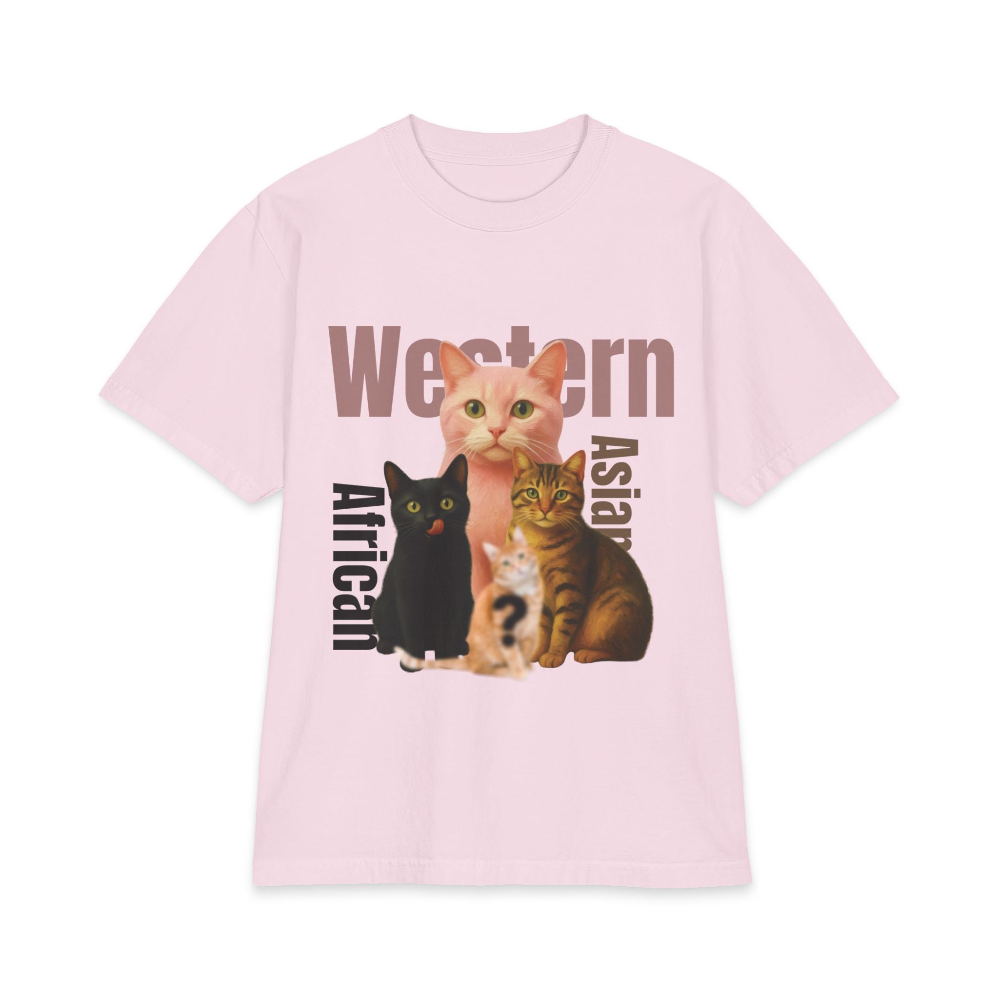 Pussycat Breed Graphic T-Shirt — Western, African, Asian Cats Design