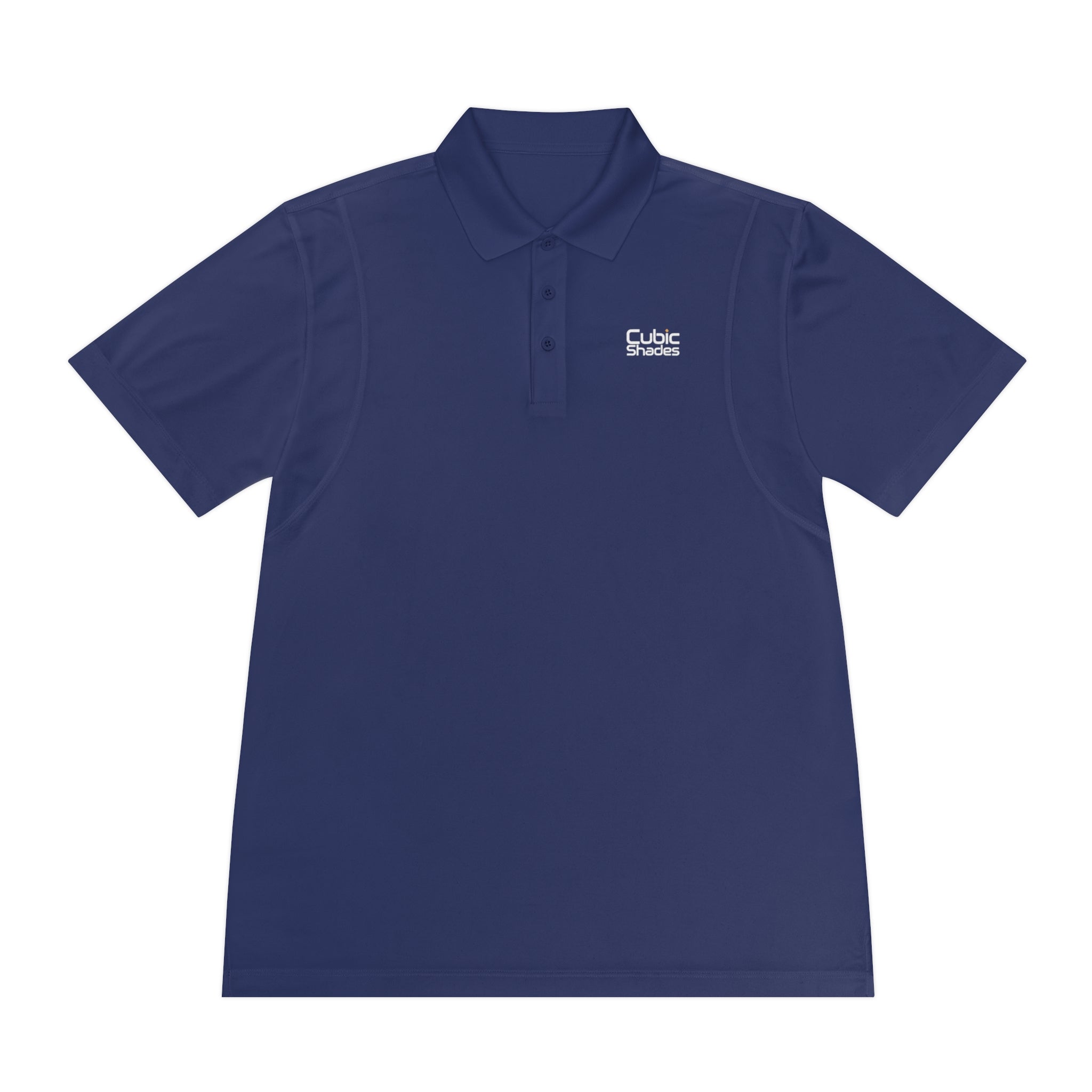 Cubic Shades Yellow Wordmark Polo — Men's Black Sport Polo
