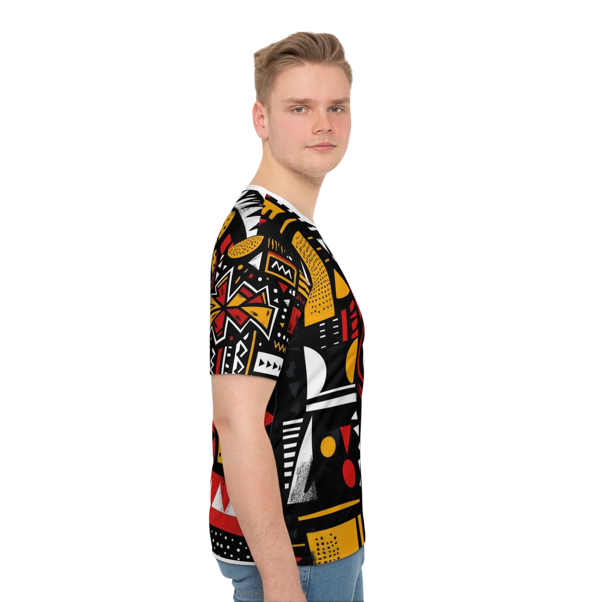 African Tribal Mudcloth Geometric All-Over Print T-Shirt