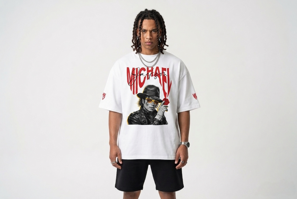 Unisex organic oversized high neck t-shirt