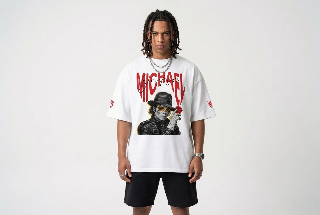 Unisex organic oversized high neck t-shirt